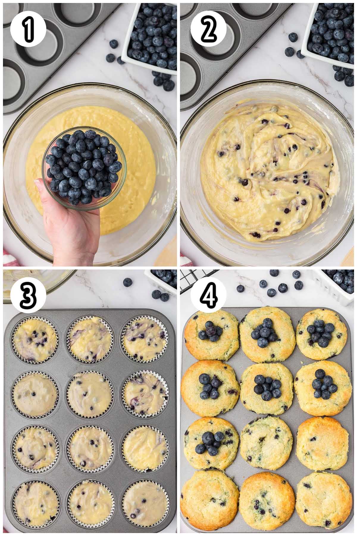 Blueberry Pancake Mix Muffins step by step directions