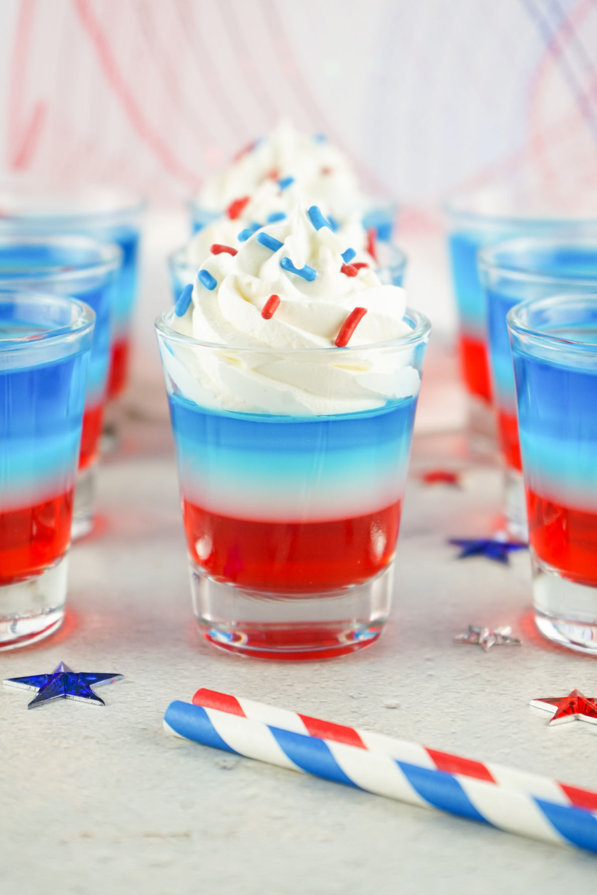 Red White and Blue Jello Shooters