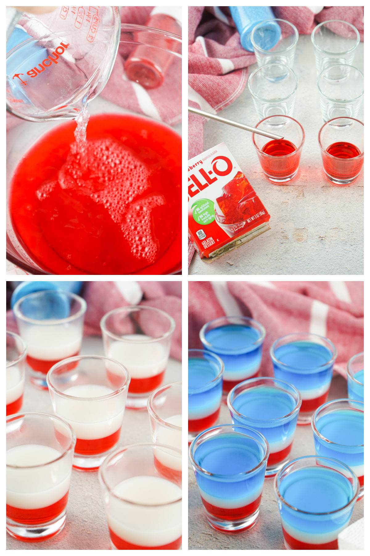 Red White and Blue Jello Shots